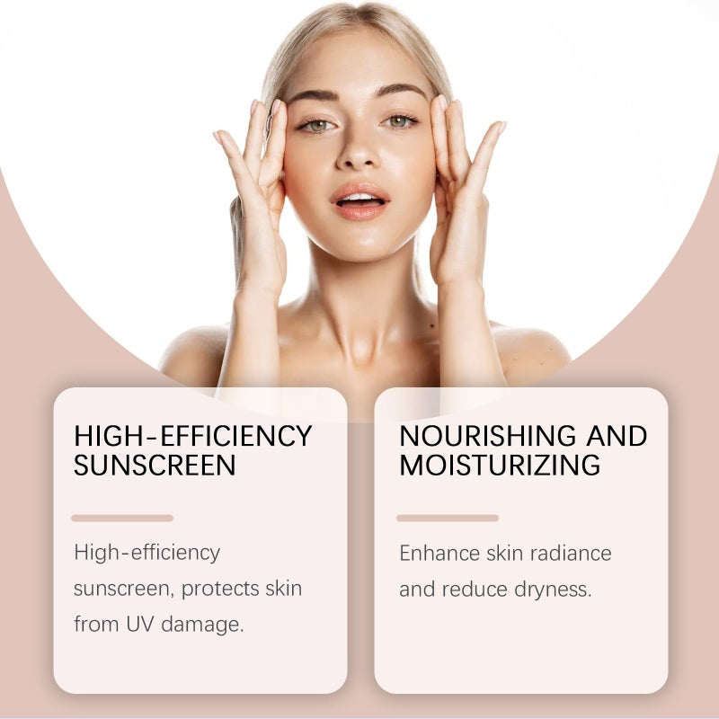 FYEBOO BB Blur Cream Tinted Moisturizer With Spf, Tinted Care Primer Liquid Foundation Cream (03# Wheat) - Image 3